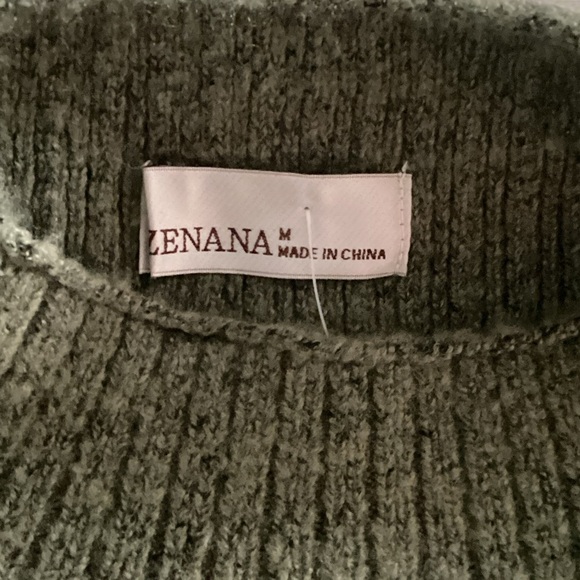 Zenana Outfitters Olive Green Knit Dress - Picture 4 of 7